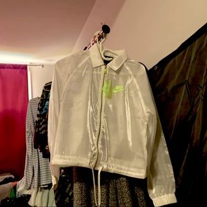 White Nike wind breaker